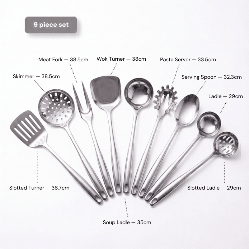 9-Piece Stainless Steel Utensil Set